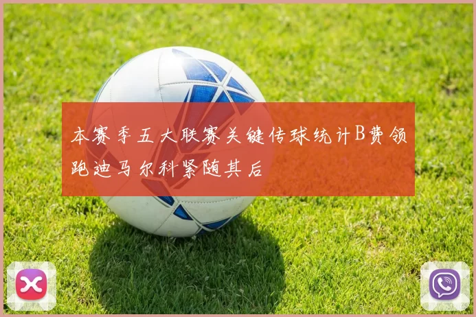 本赛季五大联赛关键传球统计B费领跑迪马尔科紧随其后